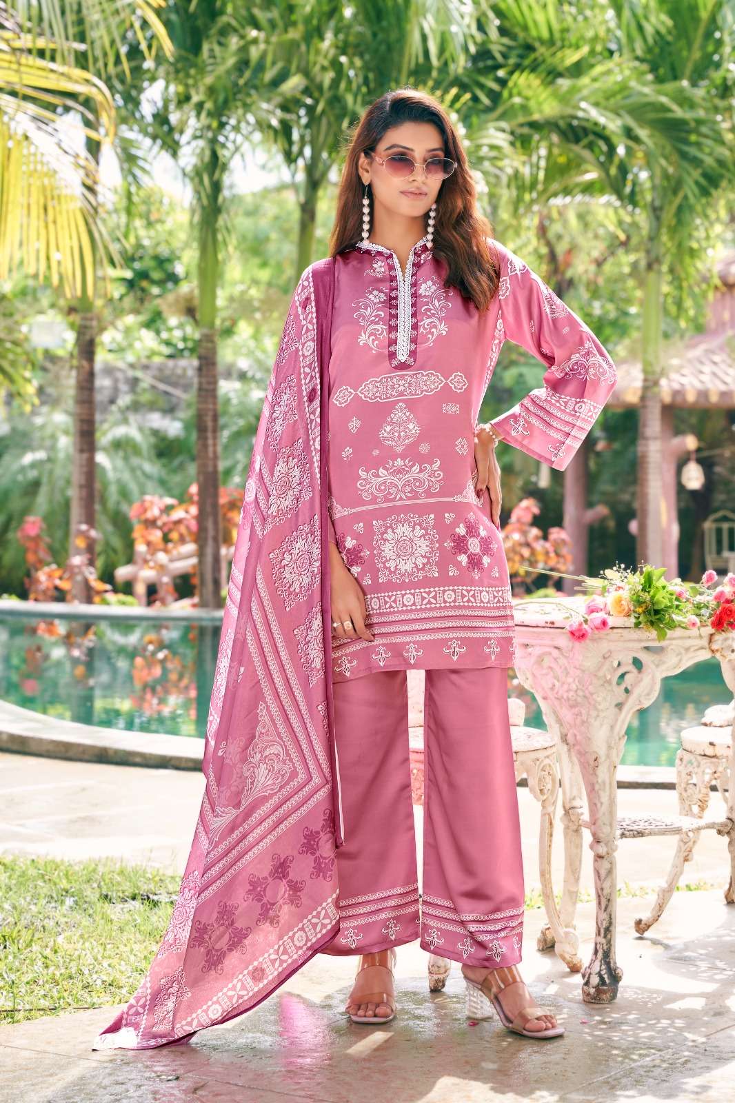 W 2169 COLOR SERIES PREMIUM IMPORTED SATIN 3 PIECE SUIT FANCY WHOLESALER TEXTILE